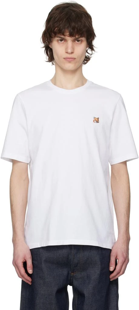 Maison Kitsune White Fox Head Patch Regular T-shirt 1
