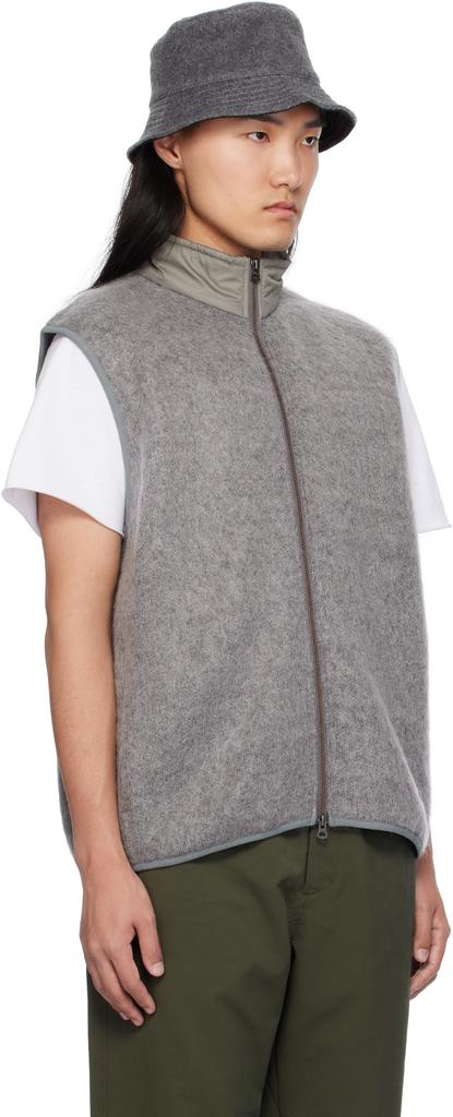 Nanamica Gray Zip-Up Mohair Vest