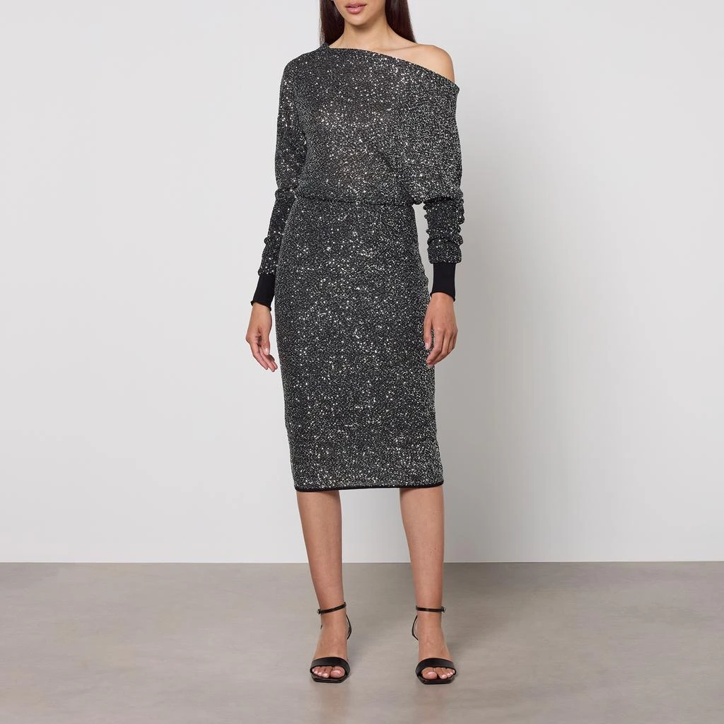 black halo sleeveless halter maxi dress Heatwave Maxi Dress Slate Blue / L