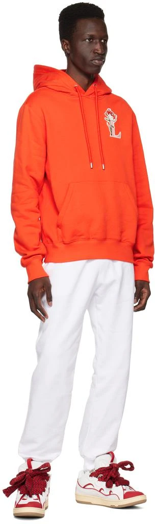 Lanvin SSENSE Exclusive White & Red Curb Sneakers 5