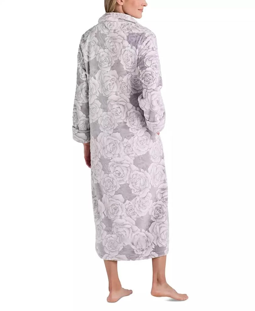Miss Elaine Women's Floral Fleece Zip-Front Robe 2