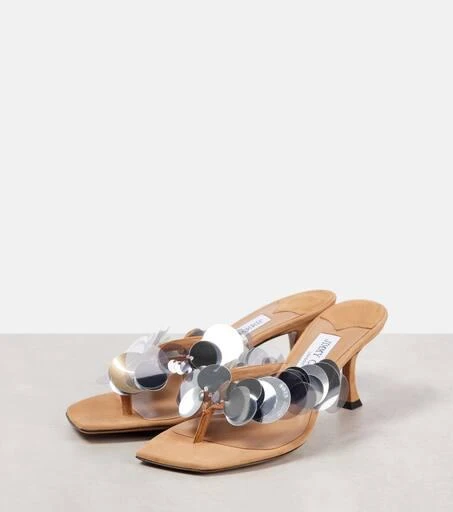 Jimmy Choo Freja 70 sequined suede thong sandals 4
