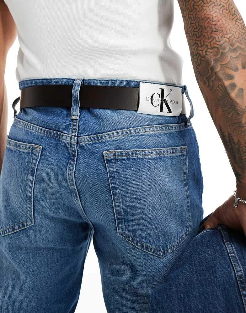 Calvin Klein Calvin Klein Jeans leather logo belt in brown 3