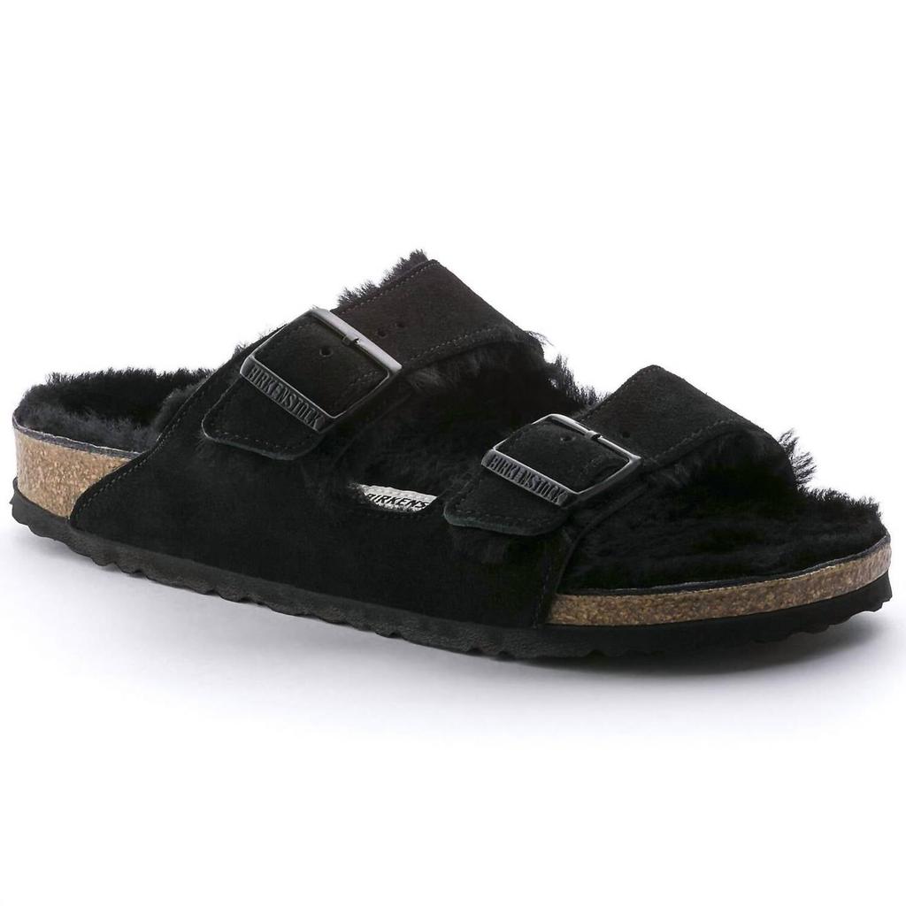 Birkenstock Arizona Shearling Sandal In Black