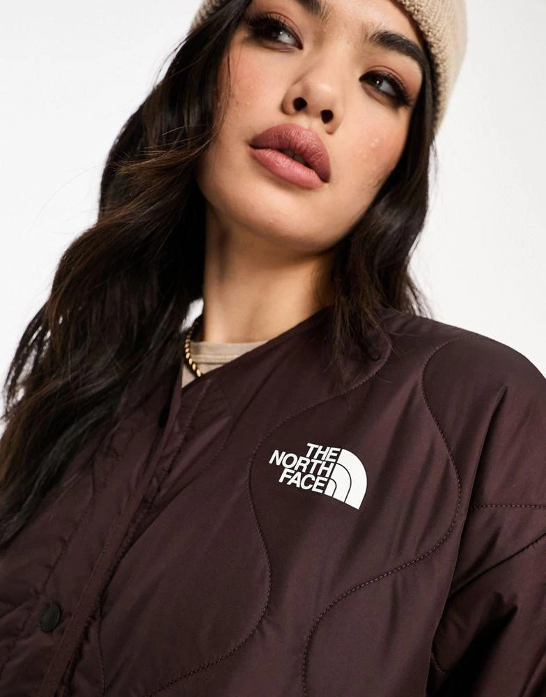 The North Face The North Face Ampato long quilted liner jacket in brown Exclusive at ASOS 3