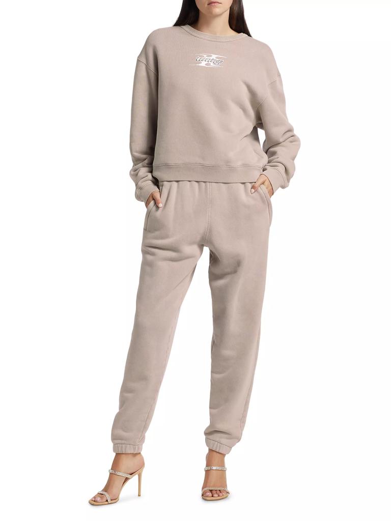 美品 ALEXANDER WANG Logo Sweat Set Up Logo EMBROIDERED oversized sweatpants in heavy cotton Terry
