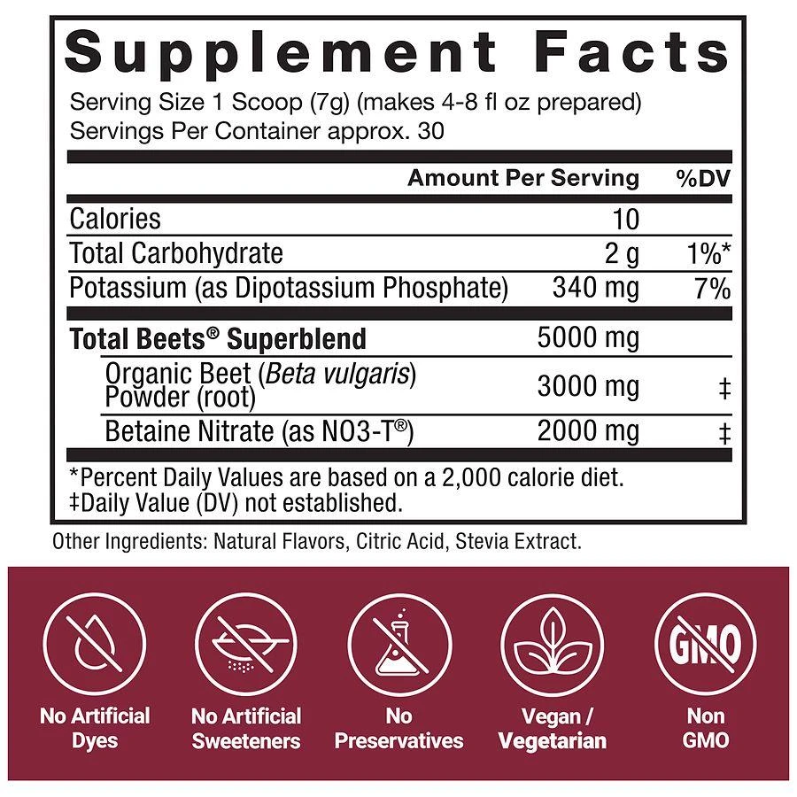 Force Factor Total Beets Powder Pomegranate Berry 5