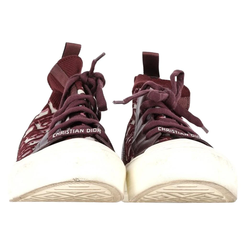 Dior Walk 'n' Dior Knitted High-Top Sneakers in Burgundy Leather and Polyester 2