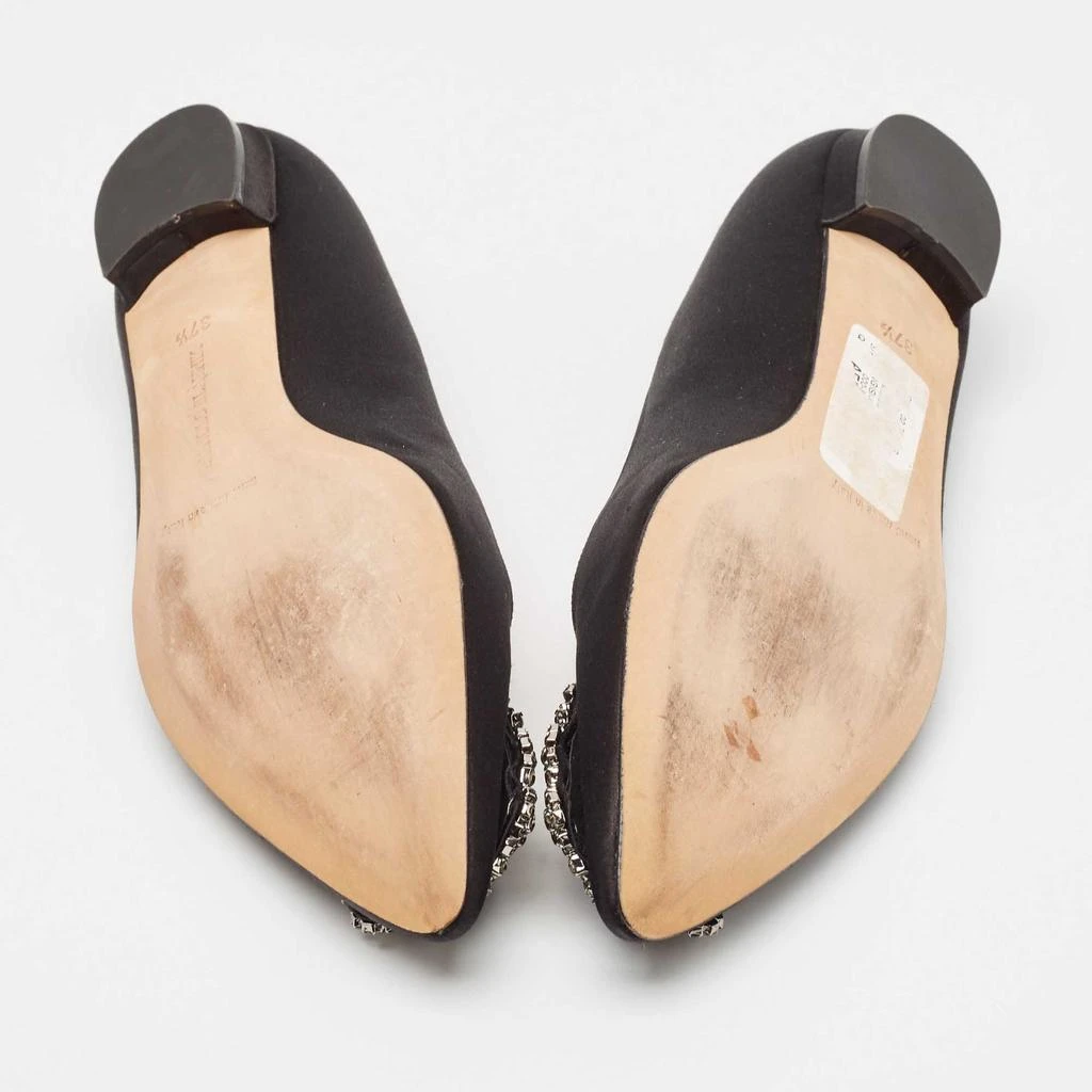 Manolo Blahnik Manolo Blahnik Black Satin Hangisi Ballet Flats Size 37.5 6