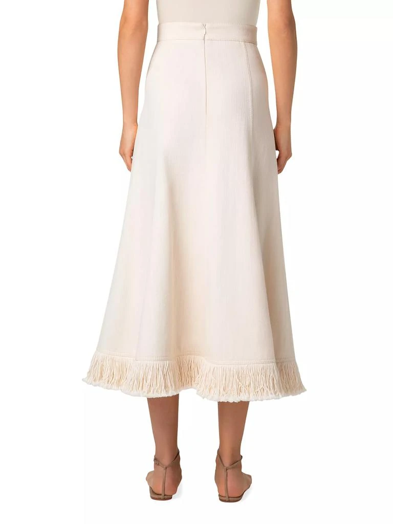 Akris Fringed Cotton-Blend Ankle-Length Skirt 4