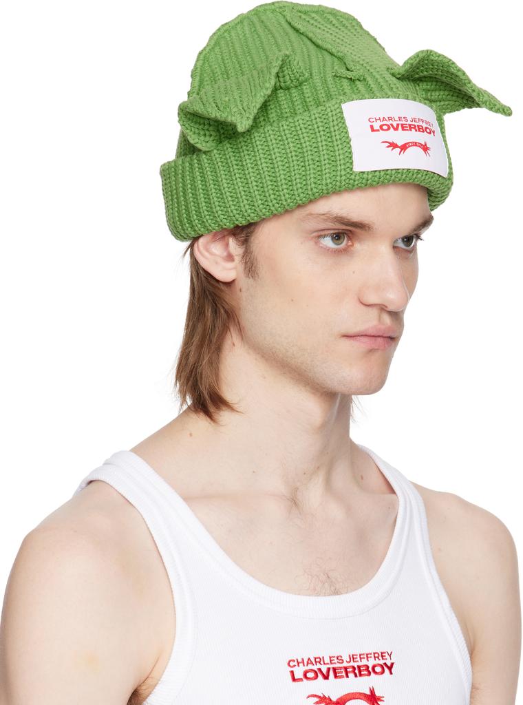 Charles Jeffrey Loverboy Green Chunky Ears Beanie