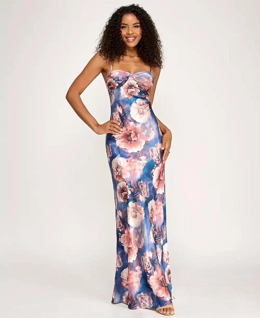 Emerald Sundae Women's Printed Sweetheart Neck Gown