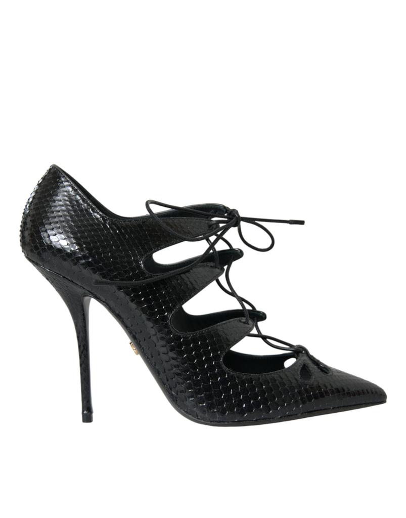 Dolce & Gabbana Dolce & Gabbana Black Python Leather Mary Jane Pumps Shoes