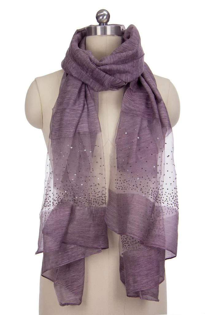 SAACHI Crystal Embellished Silk & Wool Scarf 5