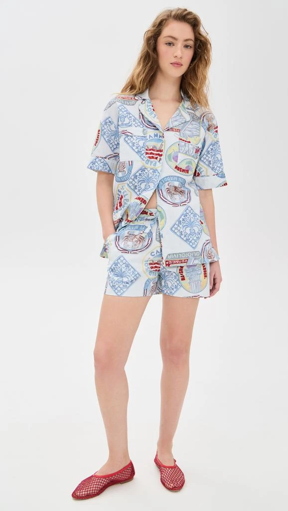 Damson Madder Pull On Holiday Print Shorts 4