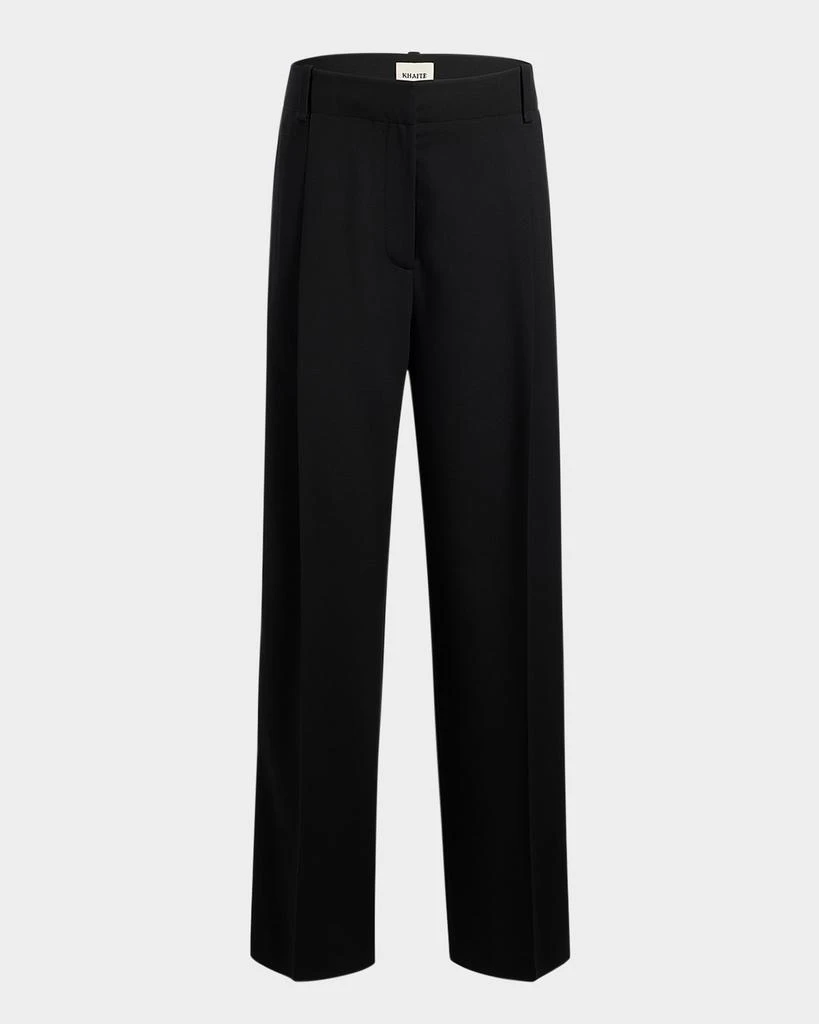 Khaite Lenton Pintuck Wool Pants 1