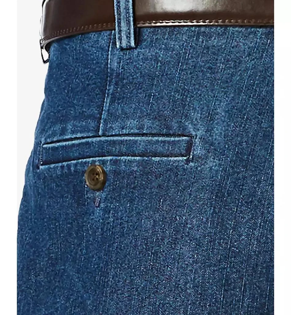 Haggar Men's Stretch Denim Classic-Fit Pleated Pants 5