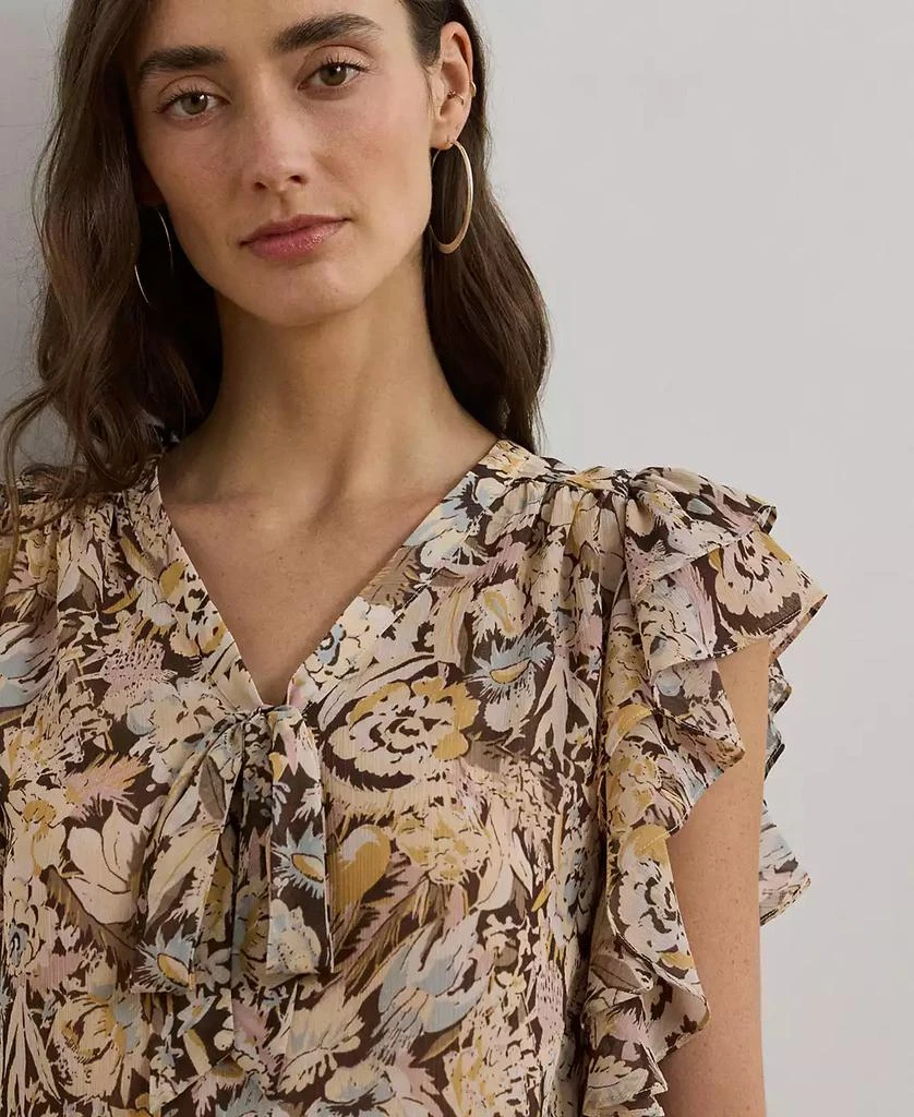 Ralph Lauren Women's Floral Georgette Tie-Neck Blouse 4