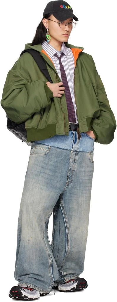 Balenciaga Blue Cut-Up Baggy Jeans 5