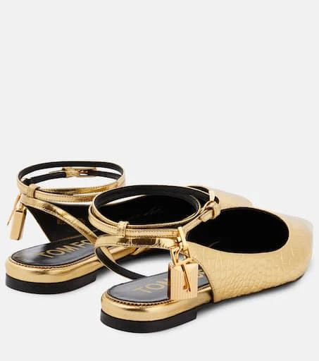 Tom Ford Padlock croc-effect ballet flats 3