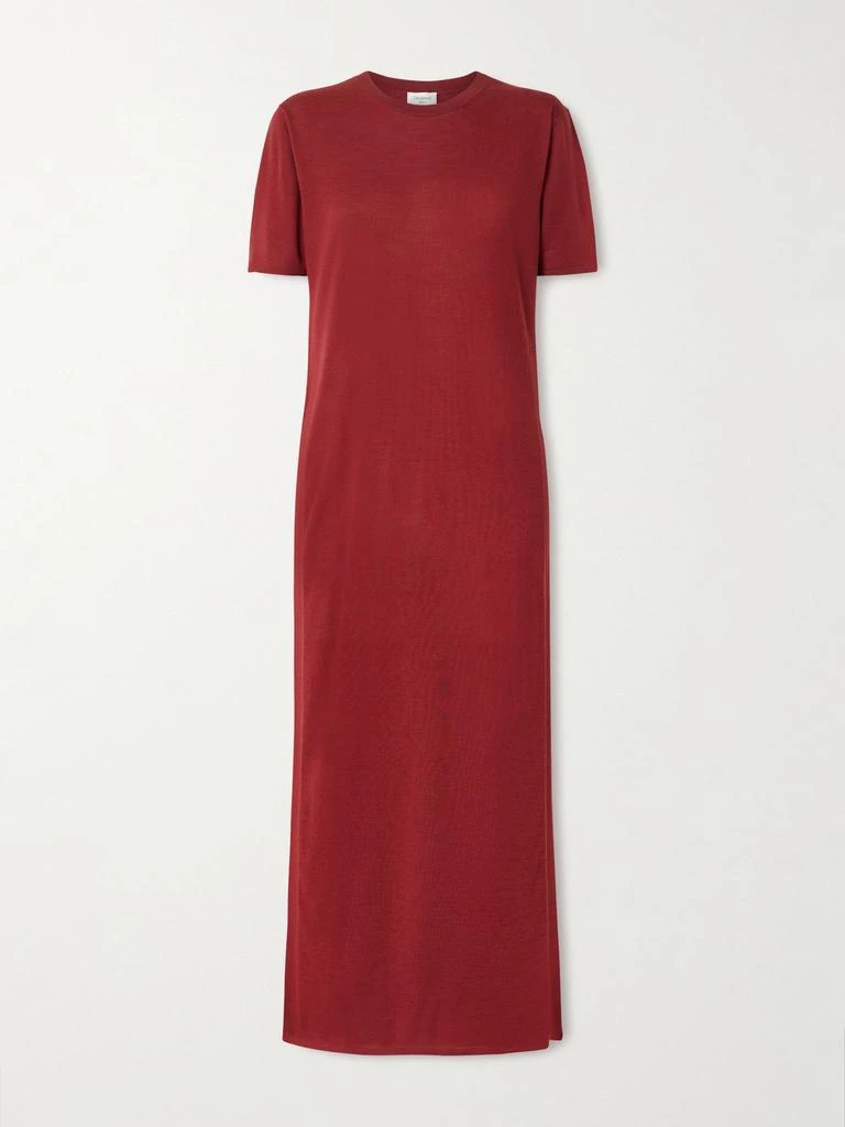 Saint Laurent Short Sleeve Maxi Dress - Red Saint Laurent Short Sleeve Maxi Dress - Red