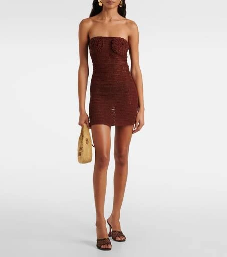 ANNA KOSTUROVA Floral crochet cotton bustier dress 2