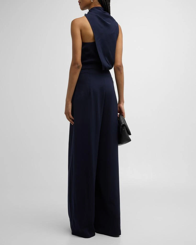 Black Halo Floella Draped Mock-Neck Jumpsuit 4