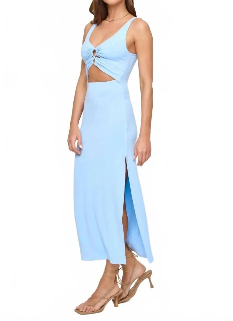 french blue midi dress Oakley Keyhole Satin Midi Dress • Shop American Threads Boutique Blue / M