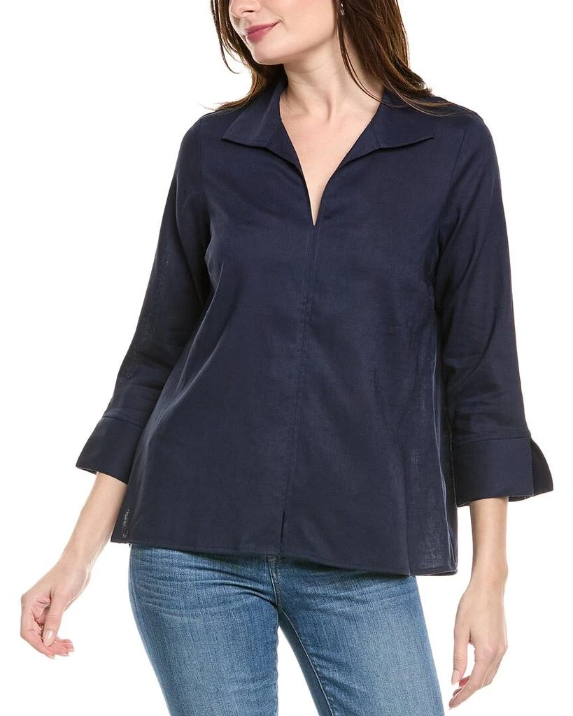 FOXCROFT Agnes Linen-Blend Shirt 1