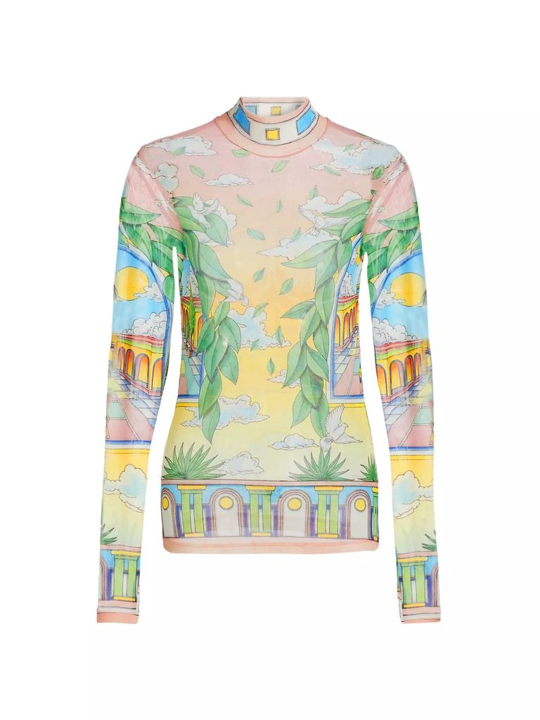 Casablanca Printed Mesh Top 1