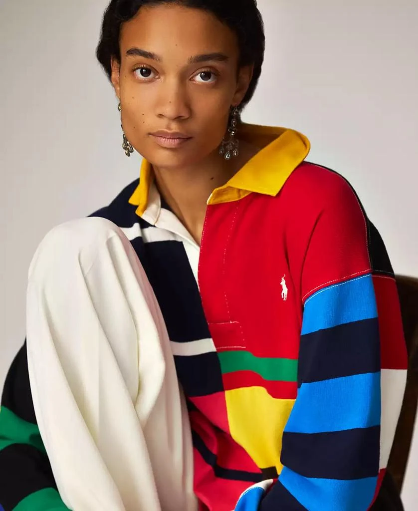 Ralph Lauren Women's Patchwork-Stripe Jersey Rugby Shirt 2