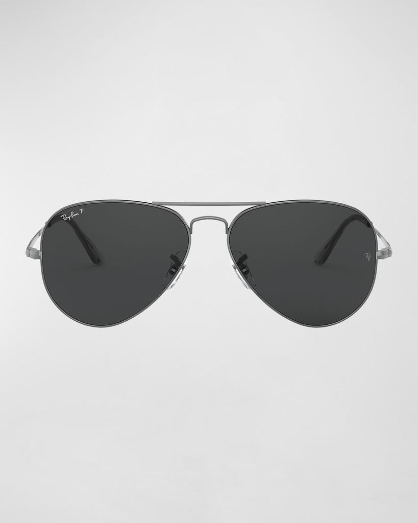 Ray-Ban Men's Polarized Metal Aviator Sunglasses, 62MM