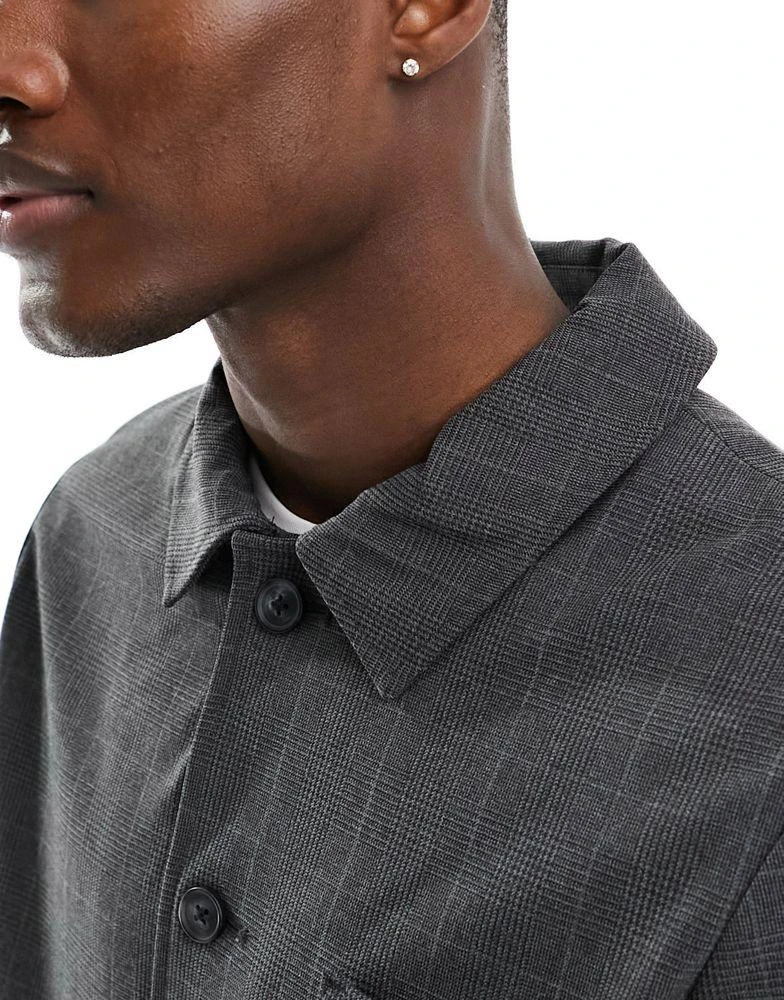 Selected Homme Selected Homme hybrid suit jacket in grey check 3