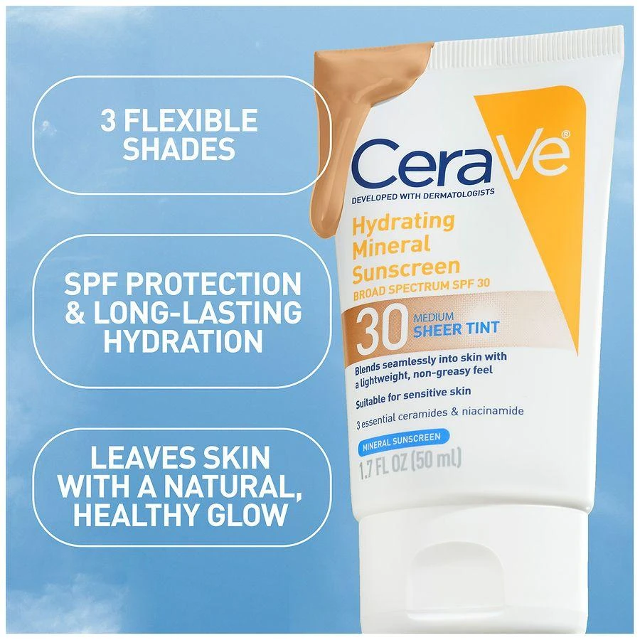 CeraVe Hydrating Mineral Sunscreen SPF 30 for Face with Sheer Tint 6