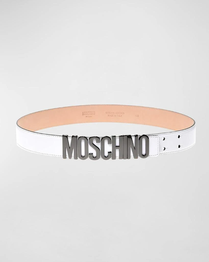 Moschino Men's Logo-Buckle Leather Belt 1