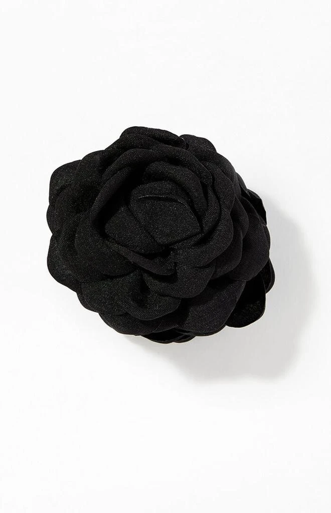 LA Hearts Black Rose Hair Claw Clip 1