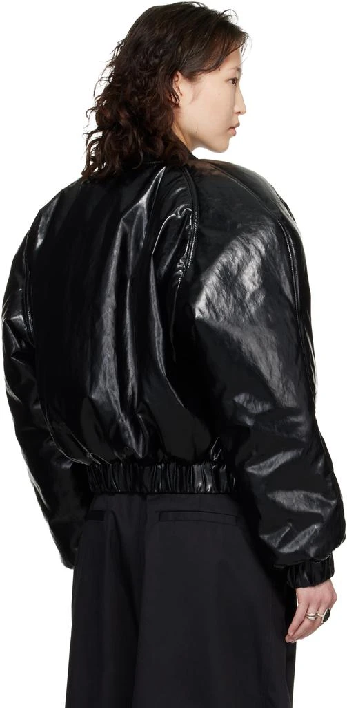 LU
U DAN Black Riot Faux-Leather Bomber Jacket 3