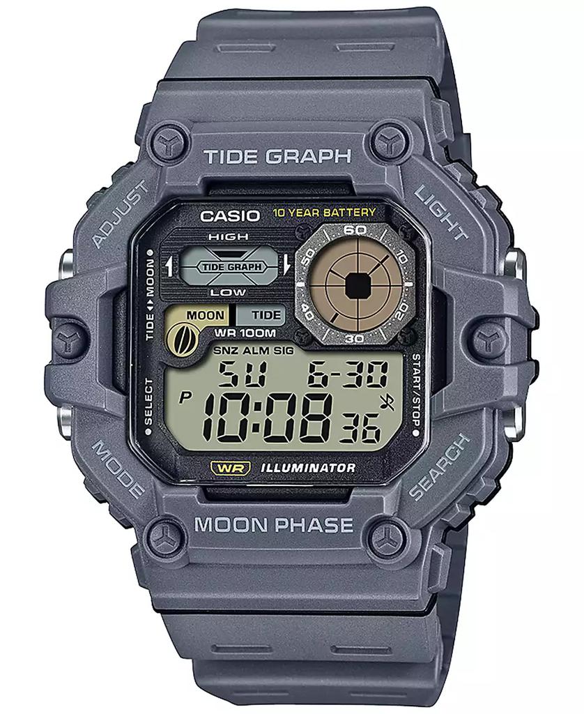 Casio Men's Digital Gray Resin Strap Watch 42mm, WS1700H-8AV