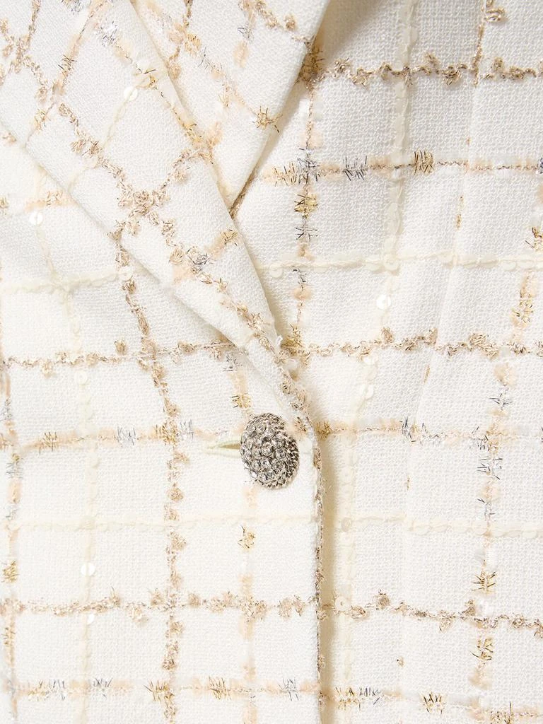 Alessandra Rich Oversized Sequined Checked Tweed Jacket 4
