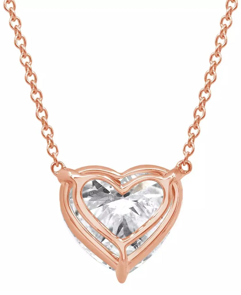 Badgley Mischka Certified Lab Grown Diamond Heart-Cut Solitaire 18" Pendant Necklace (3 ct. t.w.) in 14k Gold 5