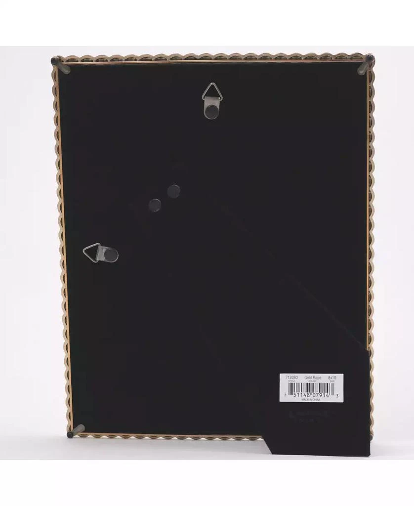 Lawrence Frames High Quality Polished Cast Metal Picture Frame - Rope Design with Mat, 8" x 10" 3