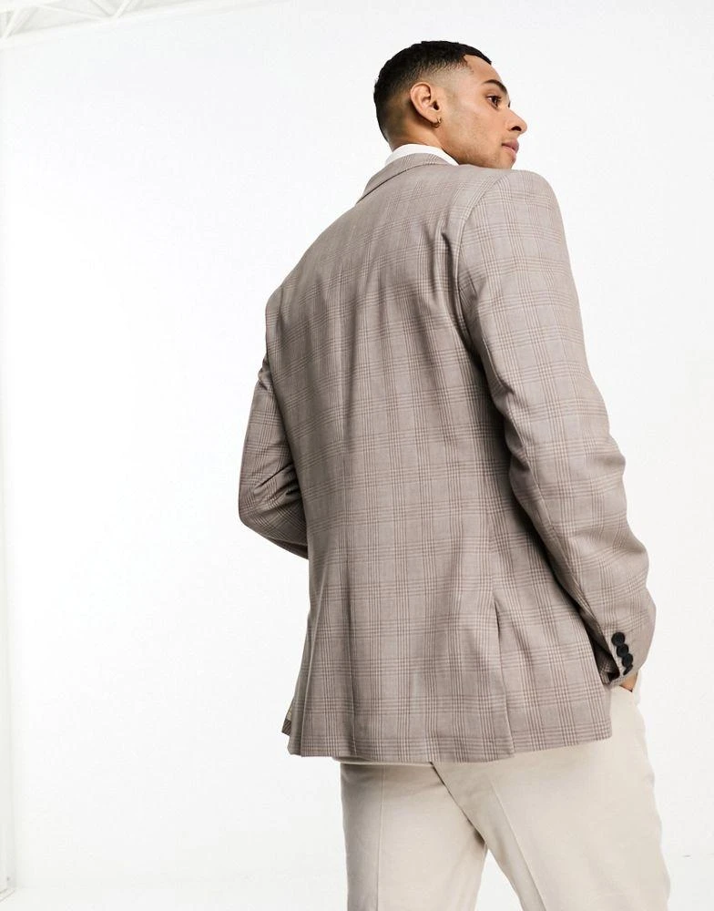 ASOS ASOS DESIGN skinny blazer in brown prince of wales check 3