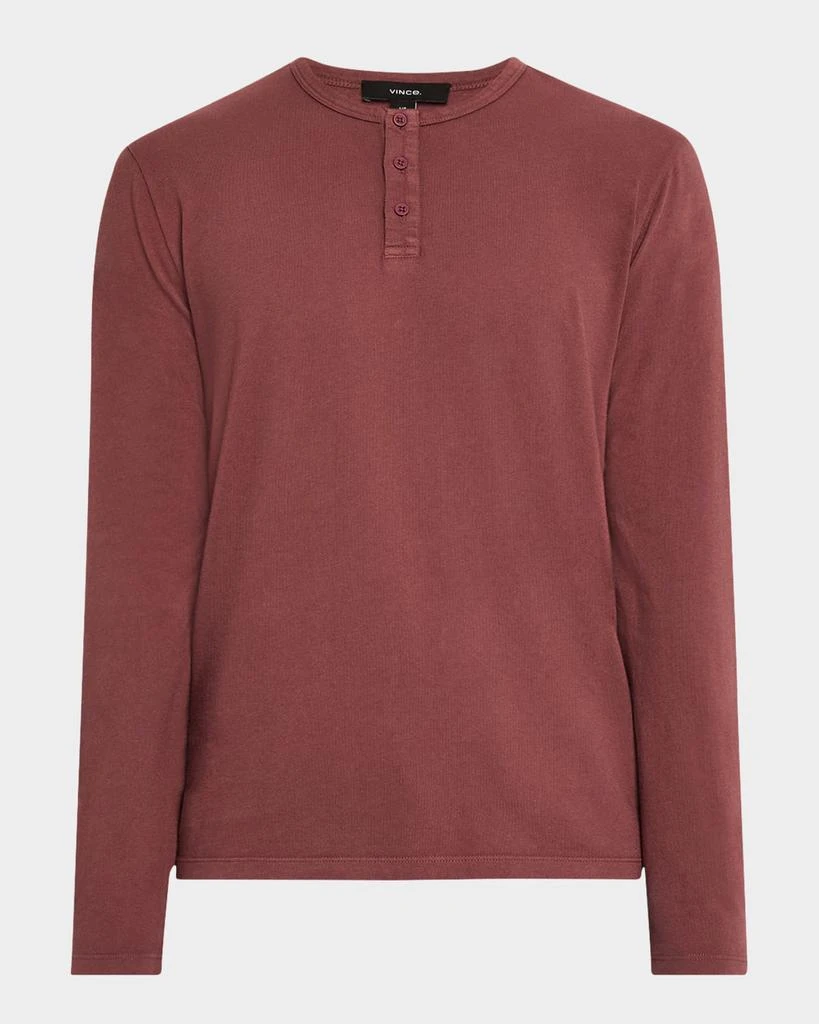 Vince Men's Garment-Dyed Henley Shirt 1