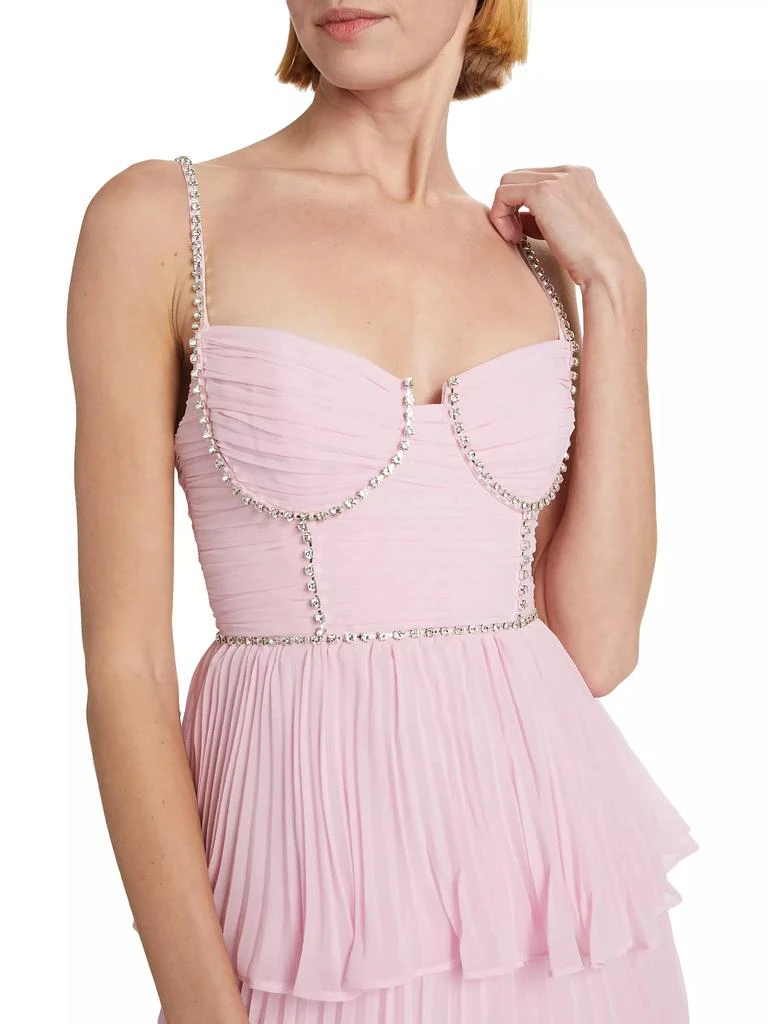 Self Portrait Tiered Chiffon Diamante Minidress 6