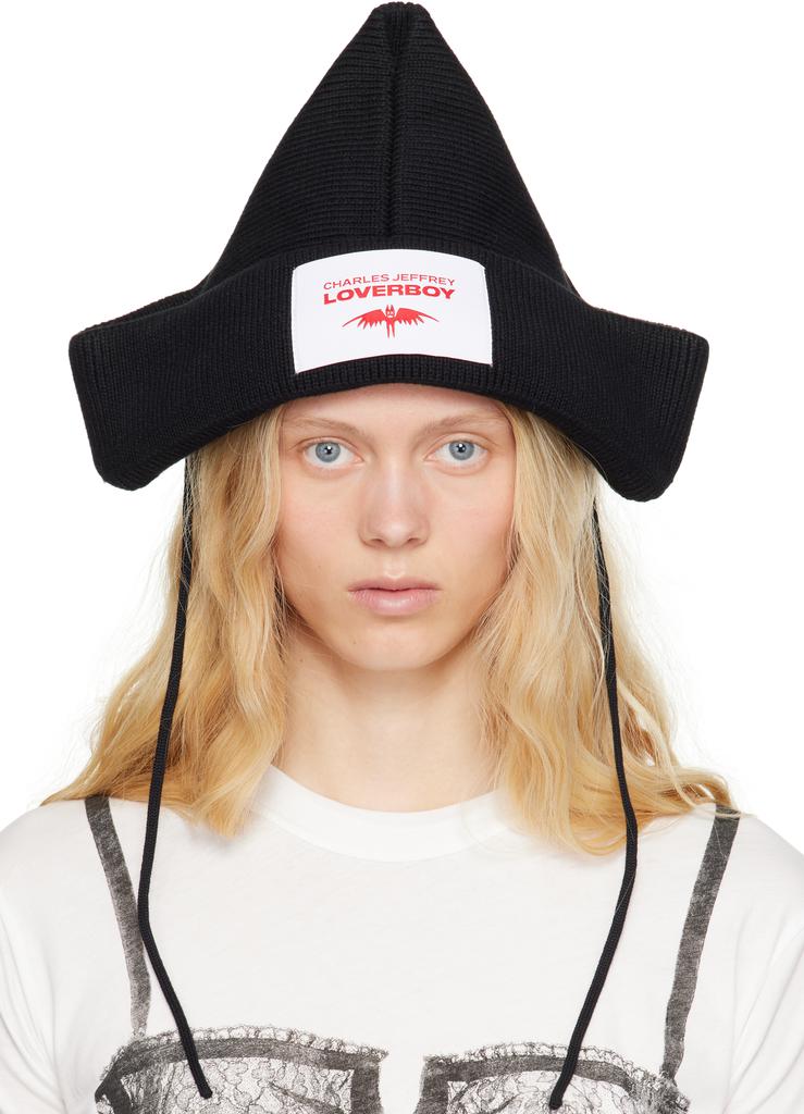 Charles Jeffrey Loverboy Black Paper Boat Beanie