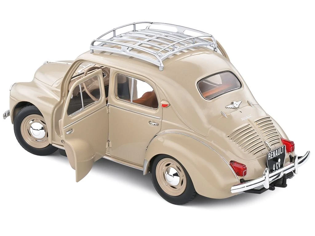 Solido 1956 Renault 4CV Beige Tourterelle with Roof Rack 1/18 Diecast Model Car by 2