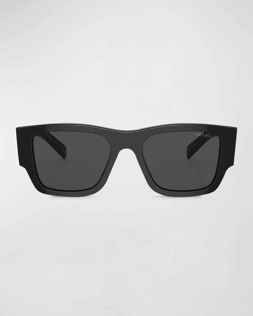 Prada Men's PR 02ZSF Acetate Rectangle Sunglasses 3