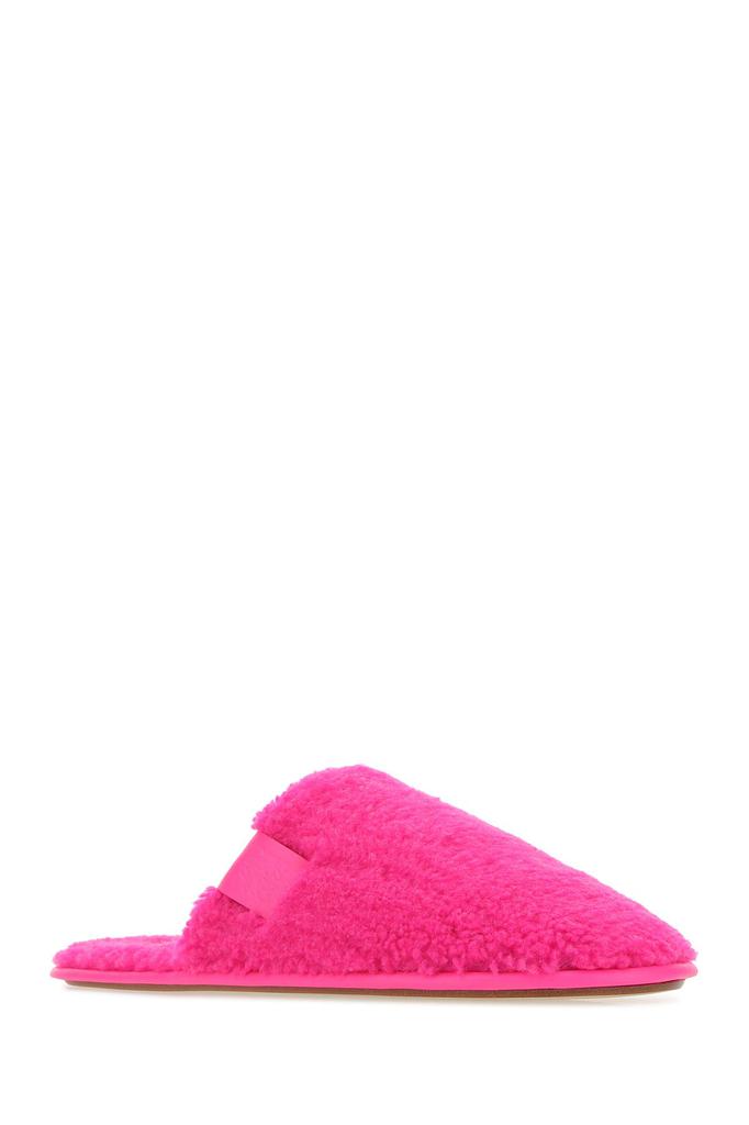 Loewe Fluo pink eco shearling slippers