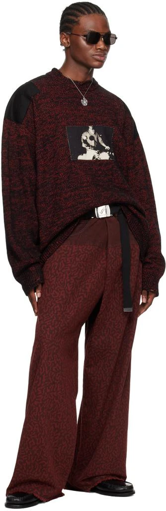 LU'U DAN Red & Black Shoulder Patch Sweater 4