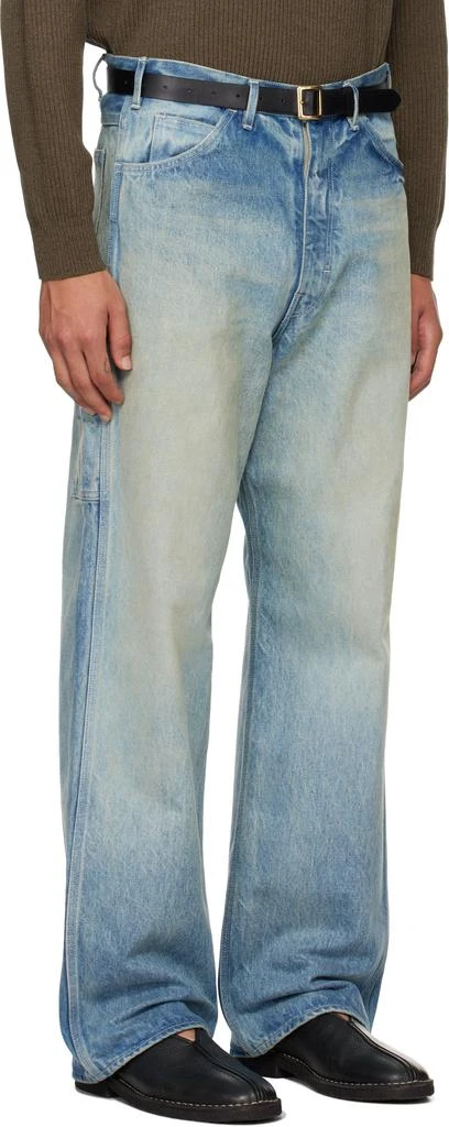 AURALEE Blue Selvedge Faded Heavy Painter Jeans 2